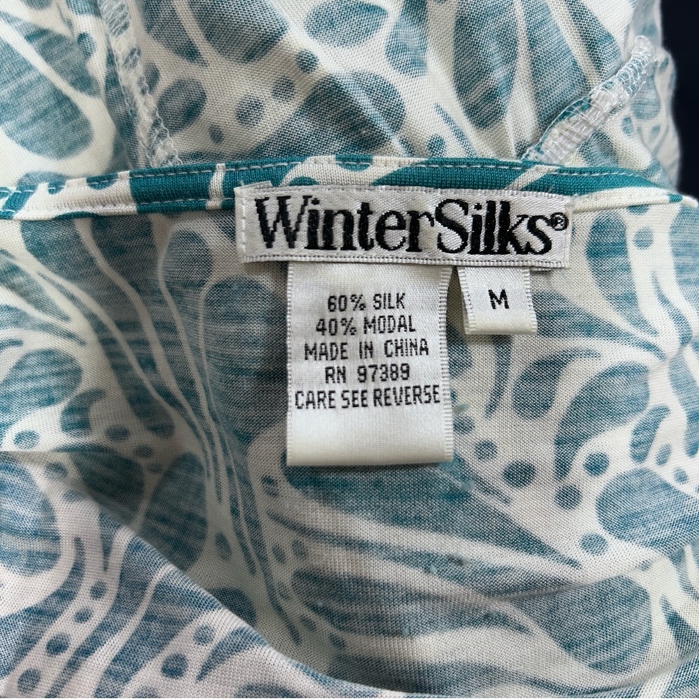 Winter Silks Top Womens Size M 60% Silk 40% Modal High Waisted 3/4 Sleeves Soft! - Picture 4 of 11